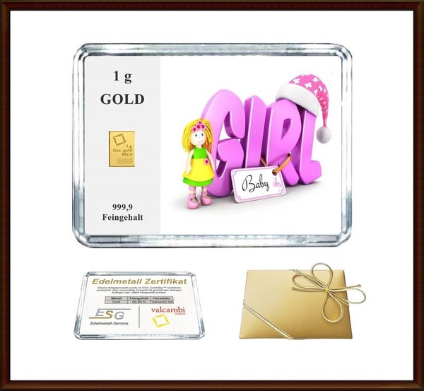1g Gold in Motiv-Box "Baby Girl (New Edition)"