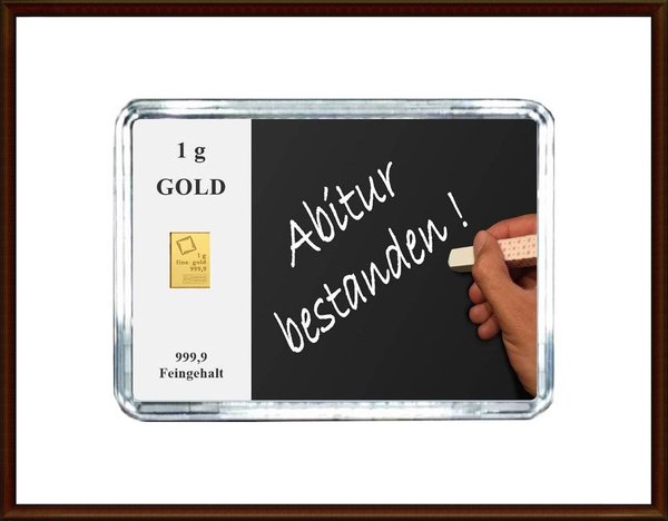 1g Gold in Motiv-Box, "Zum Abitur"