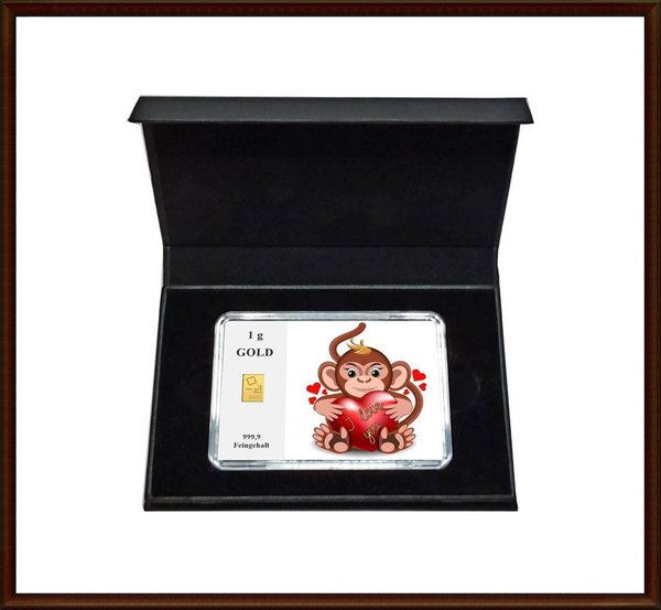 1g Gold in Geschenk-Box "I love you"
