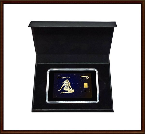 0,5g Gold in Geschenk-Box "Sternzeichen Jungfrau"