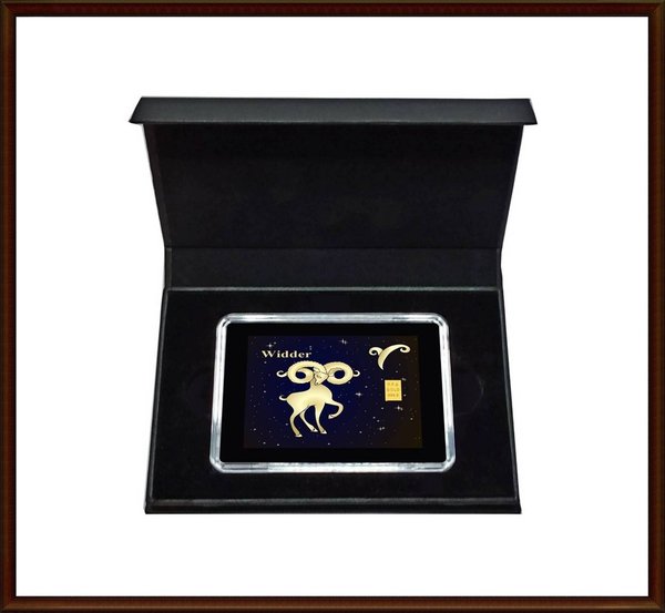 0,5g Gold in Geschenk-Box "Sternzeichen Widder"